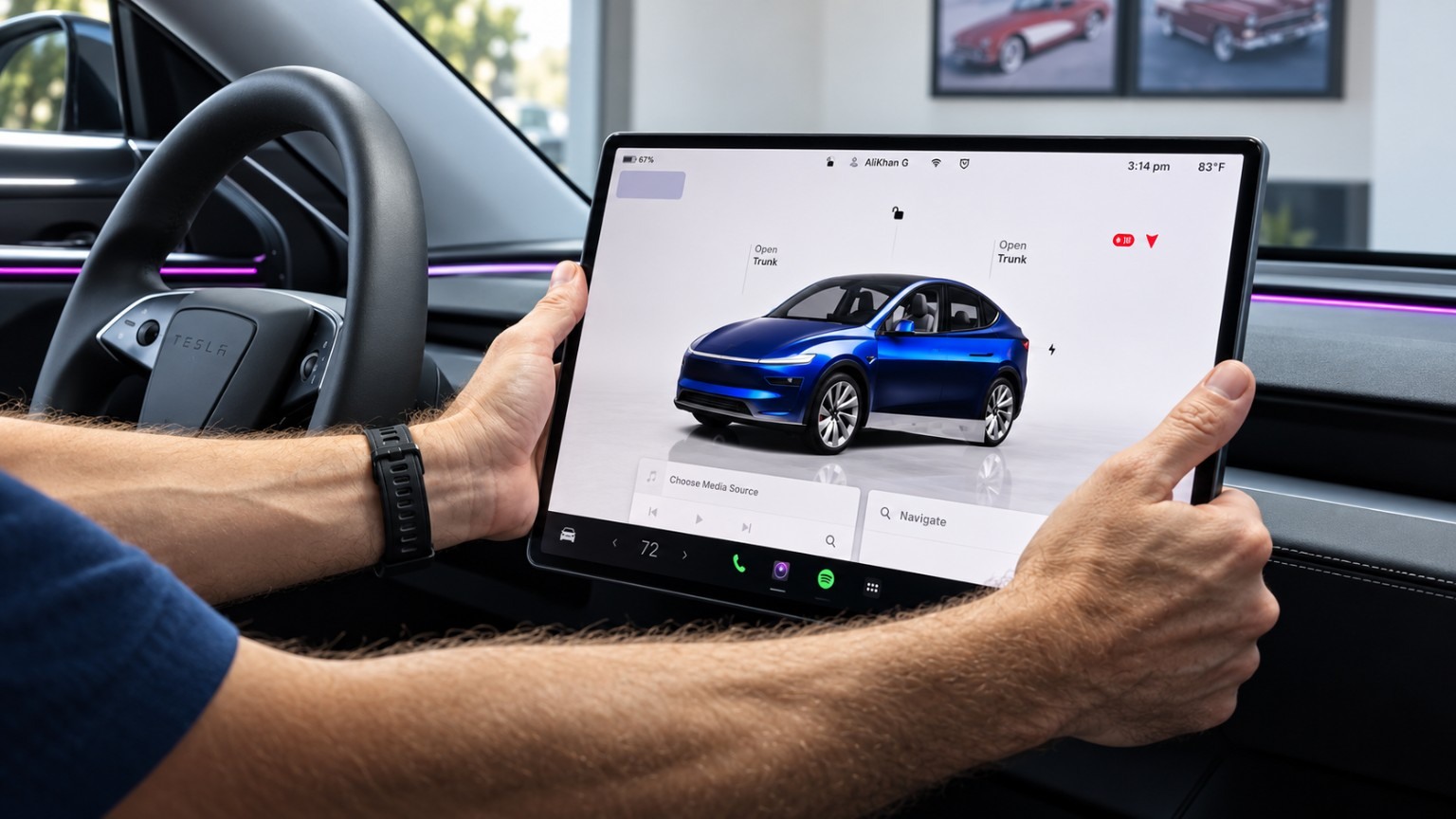 Tesla swivel screen mount installation